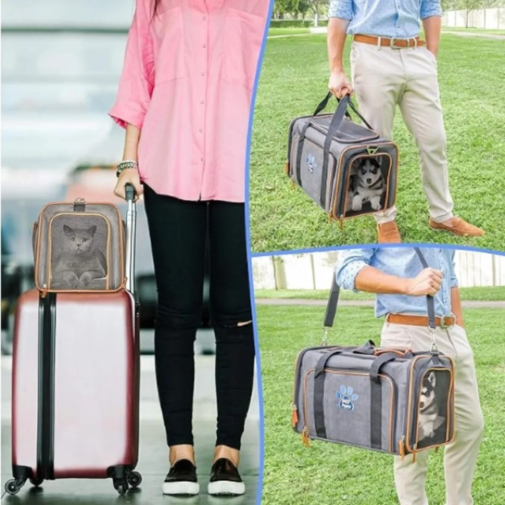 NEW Dog/Cat Carrier. Expandable Sides. Airline Approved.